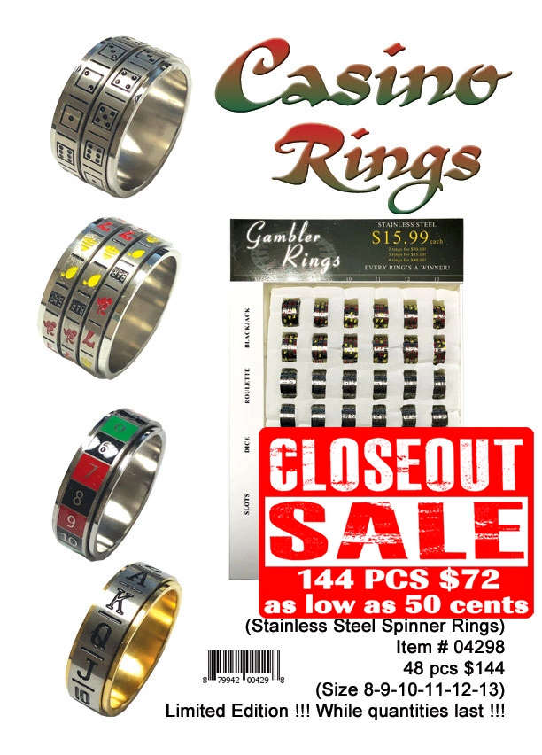 Casino Rings - Closeout 144 Pcs.